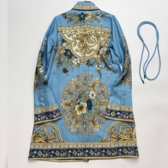 Alemais Women's Cassie Floral Flax Blue Floral-Print Belted Mini Dress - Picture 5 of 11